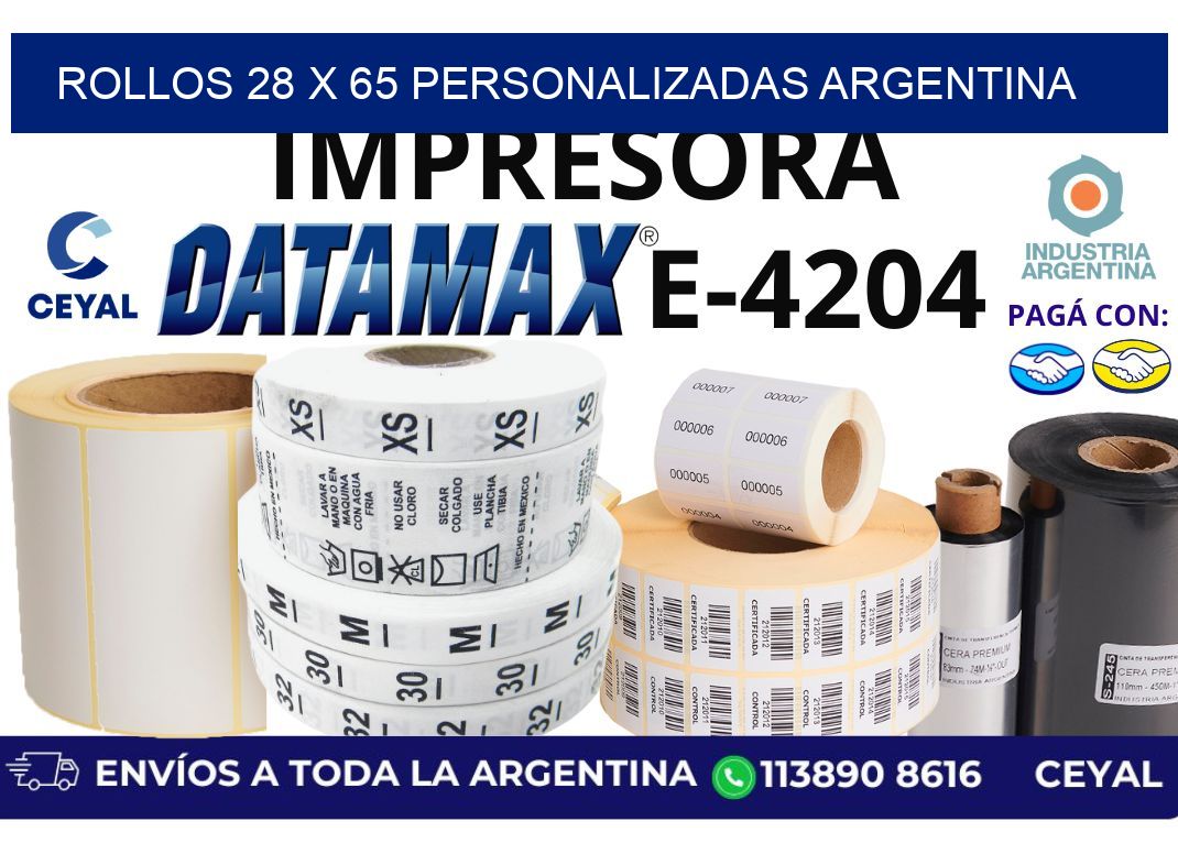 rollos 28 x 65 personalizadas argentina