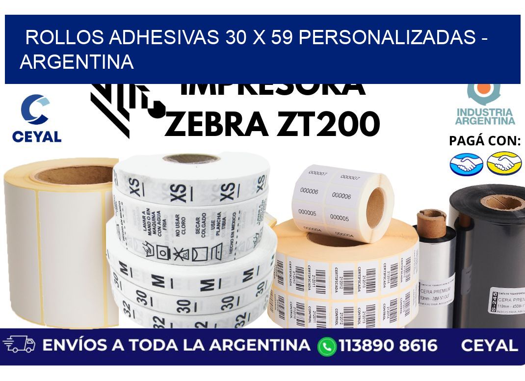 rollos adhesivas 30 x 59 personalizadas - Argentina