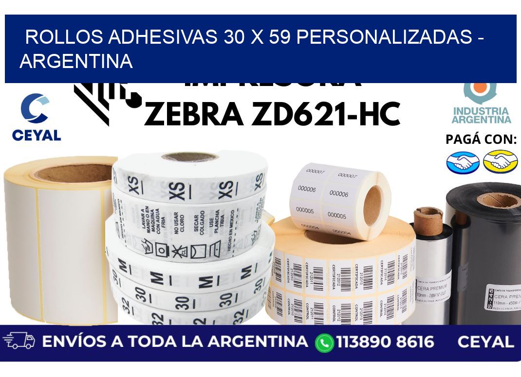 rollos adhesivas 30 x 59 personalizadas – Argentina