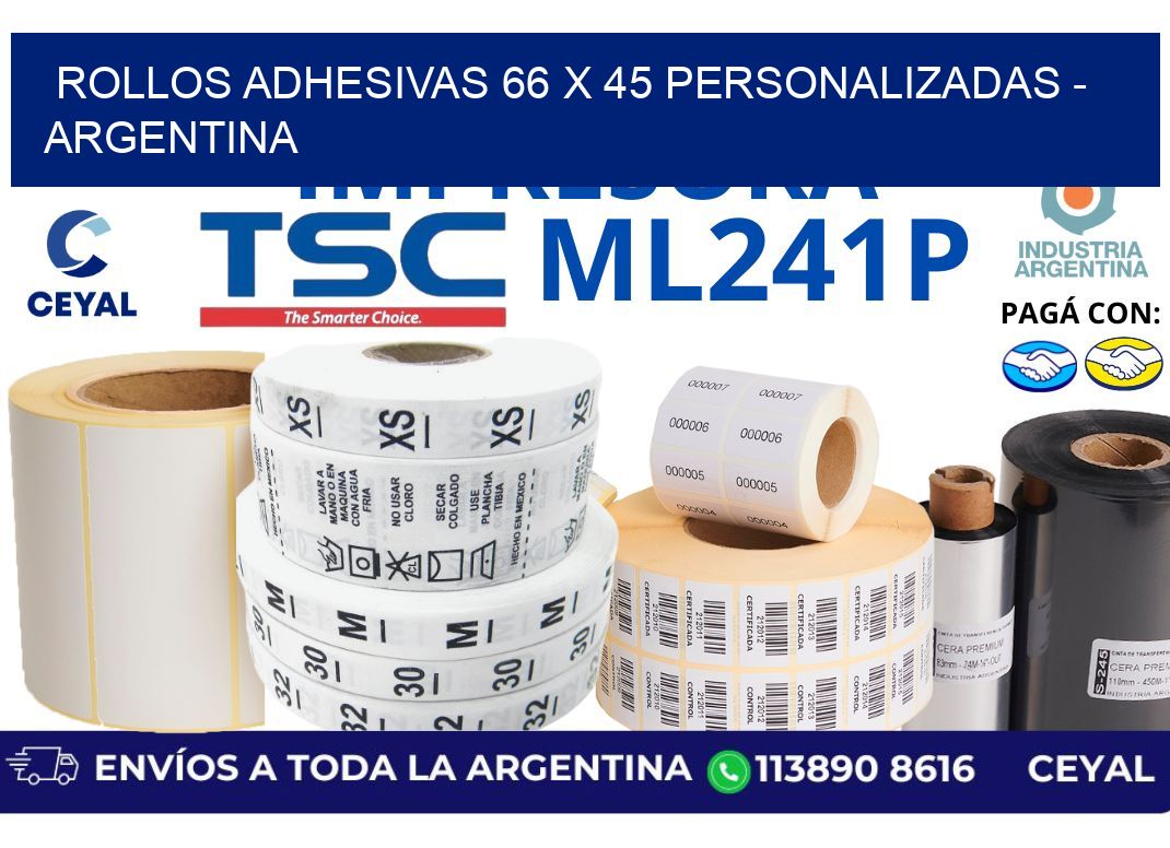 rollos adhesivas 66 x 45 personalizadas – Argentina