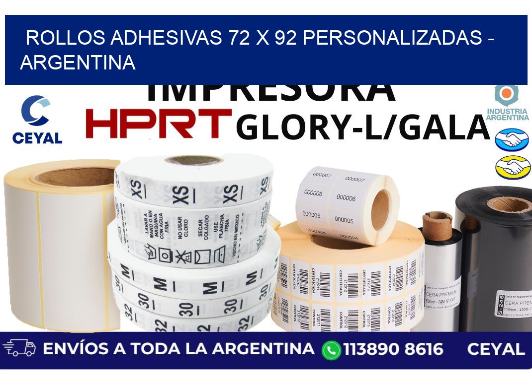 rollos adhesivas 72 x 92 personalizadas – Argentina