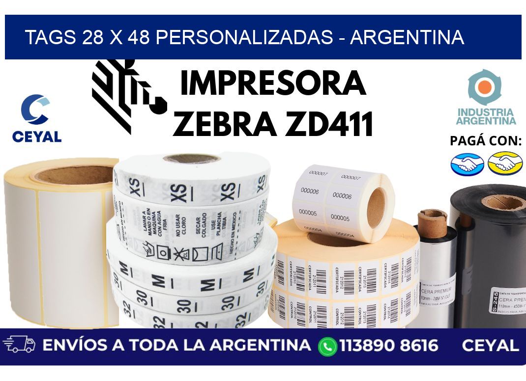 tags 28 x 48 personalizadas - Argentina