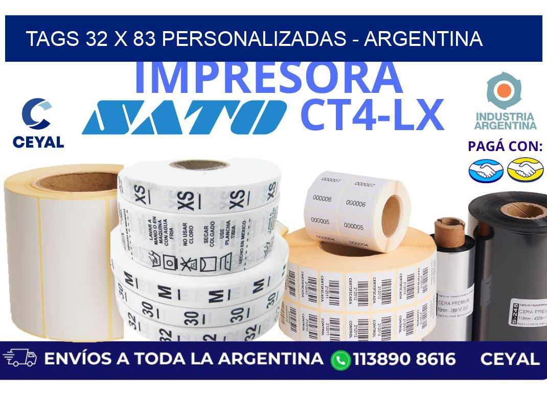 tags 32 x 83 personalizadas - Argentina