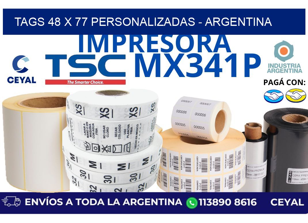 tags 48 x 77 personalizadas - Argentina