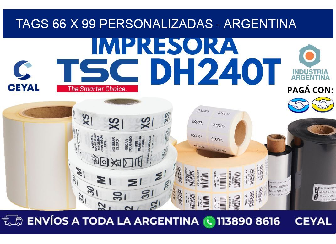 tags 66 x 99 personalizadas – Argentina
