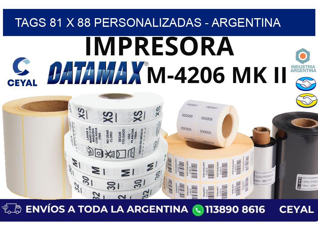 tags 81 x 88 personalizadas - Argentina