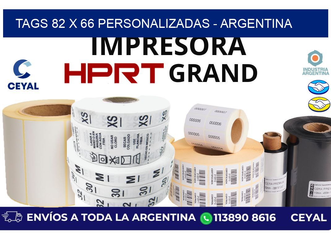 tags 82 x 66 personalizadas - Argentina