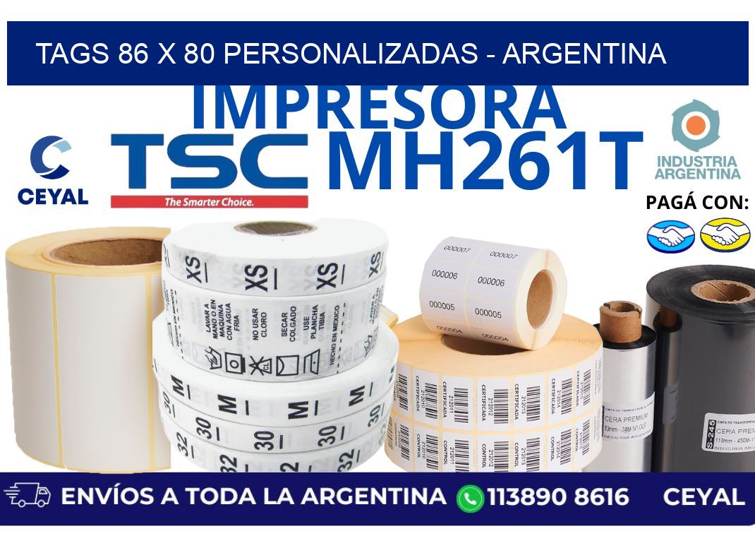 tags 86 x 80 personalizadas - Argentina