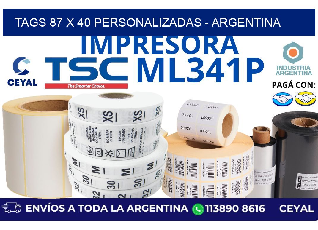 tags 87 x 40 personalizadas – Argentina
