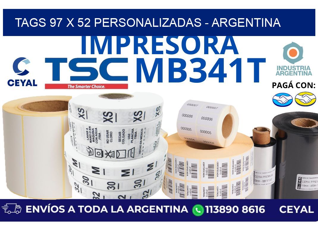 tags 97 x 52 personalizadas - Argentina