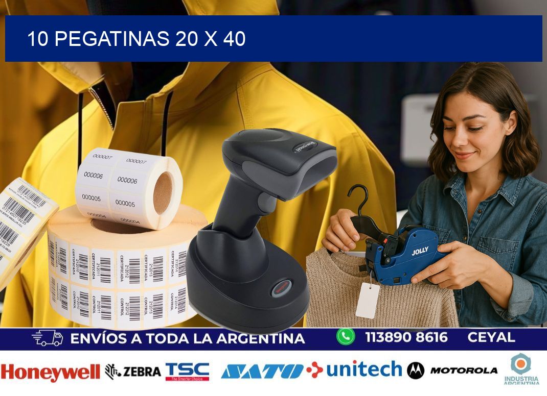 10 PEGATINAS 20 x 40