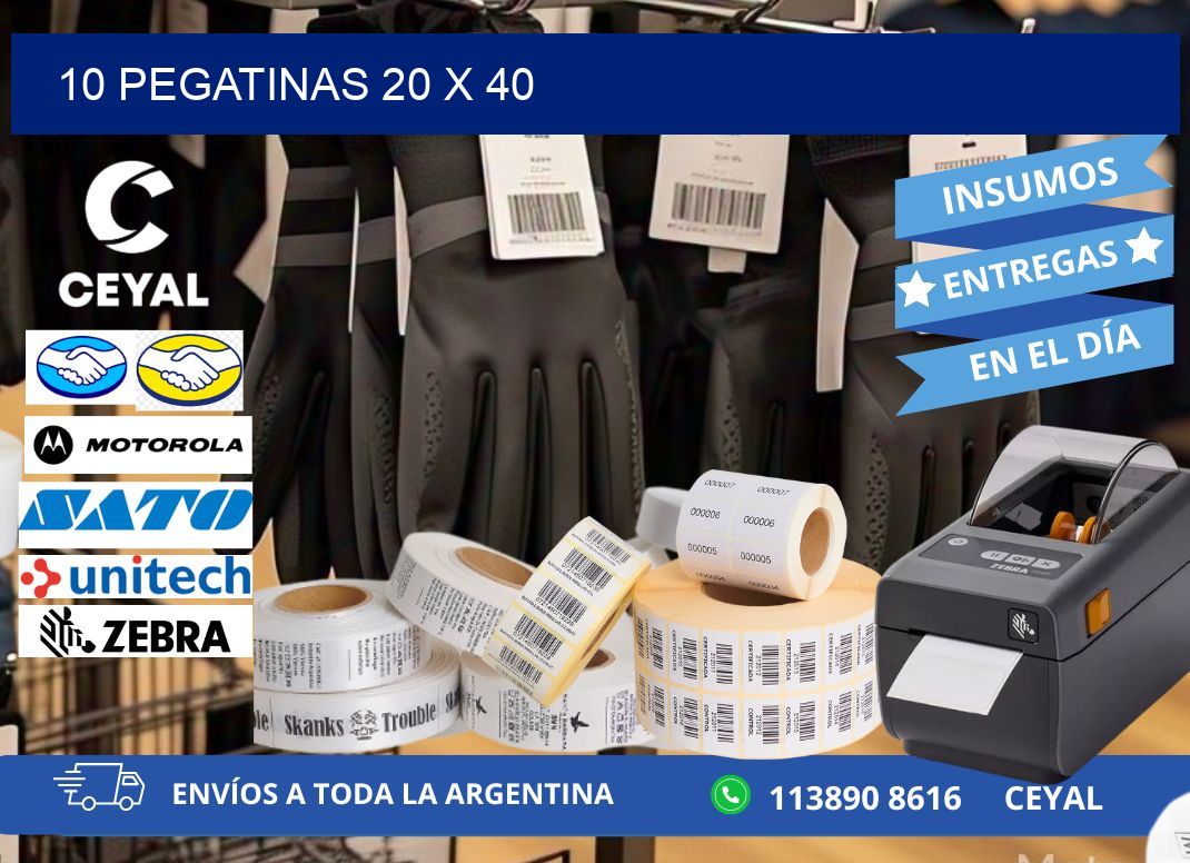 10 PEGATINAS 20 x 40
