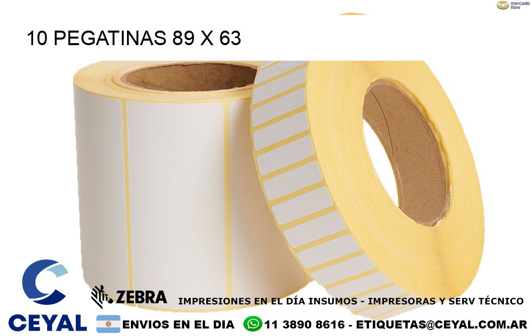10 PEGATINAS 89 x 63