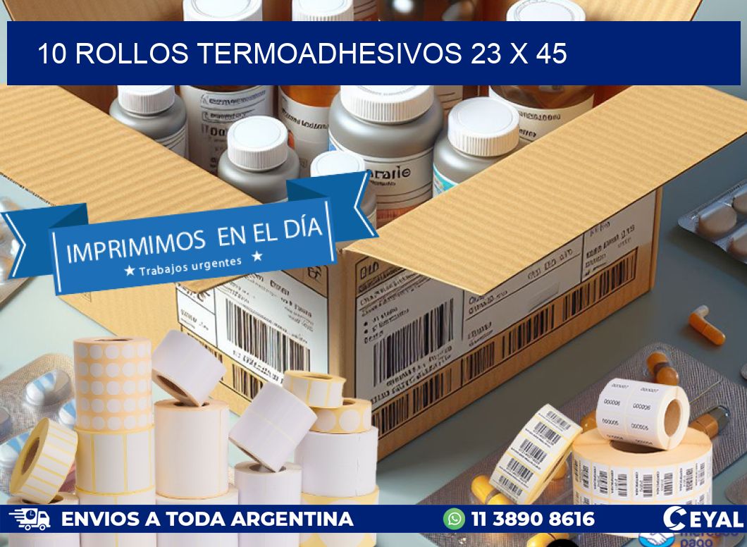 10 ROLLOS TERMOADHESIVOS 23 x 45