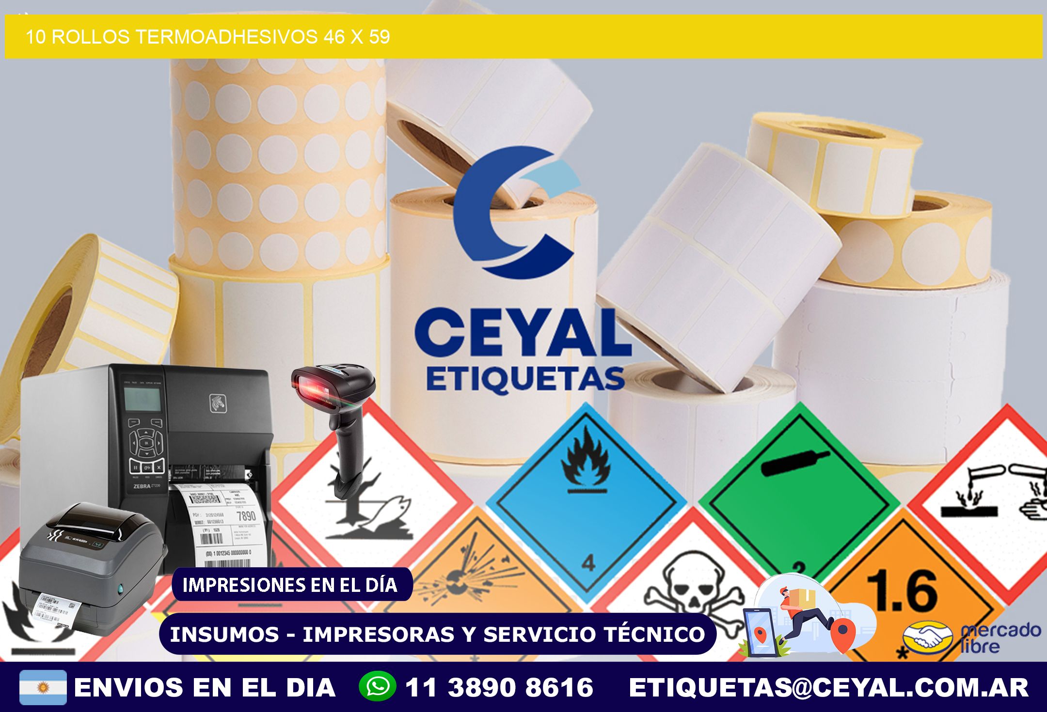 10 ROLLOS TERMOADHESIVOS 46 x 59