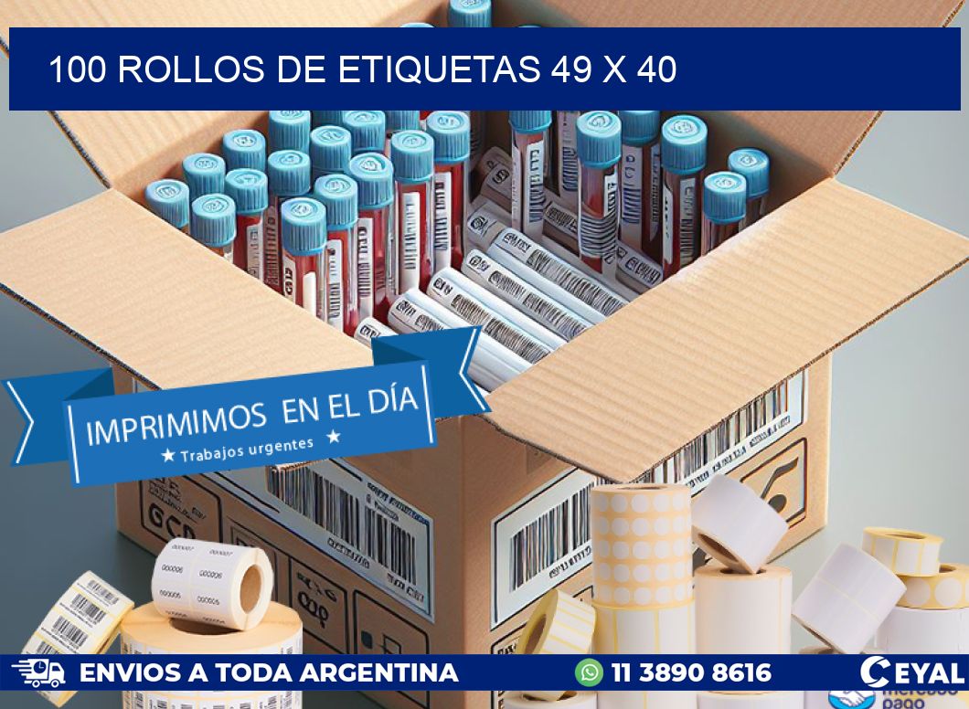 100 ROLLOS DE ETIQUETAS 49 x 40