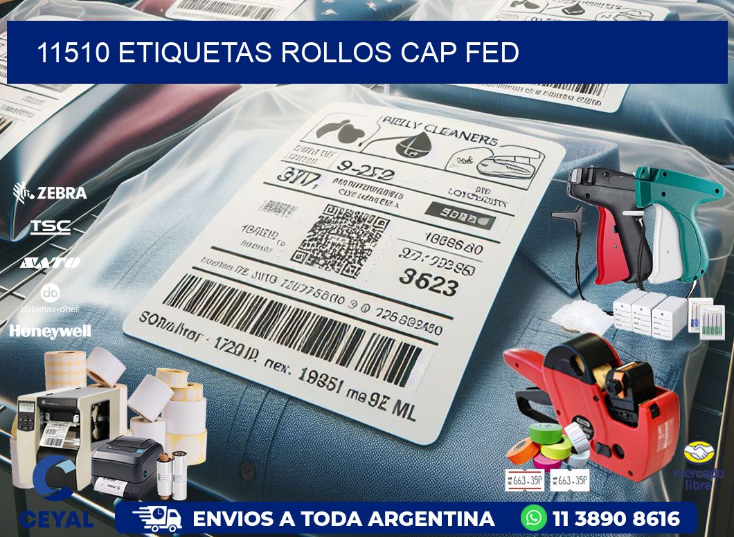 11510 etiquetas rollos CAP FED