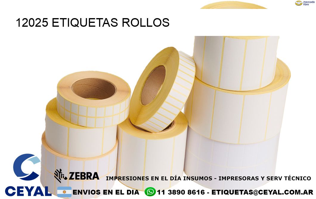 12025 etiquetas rollos