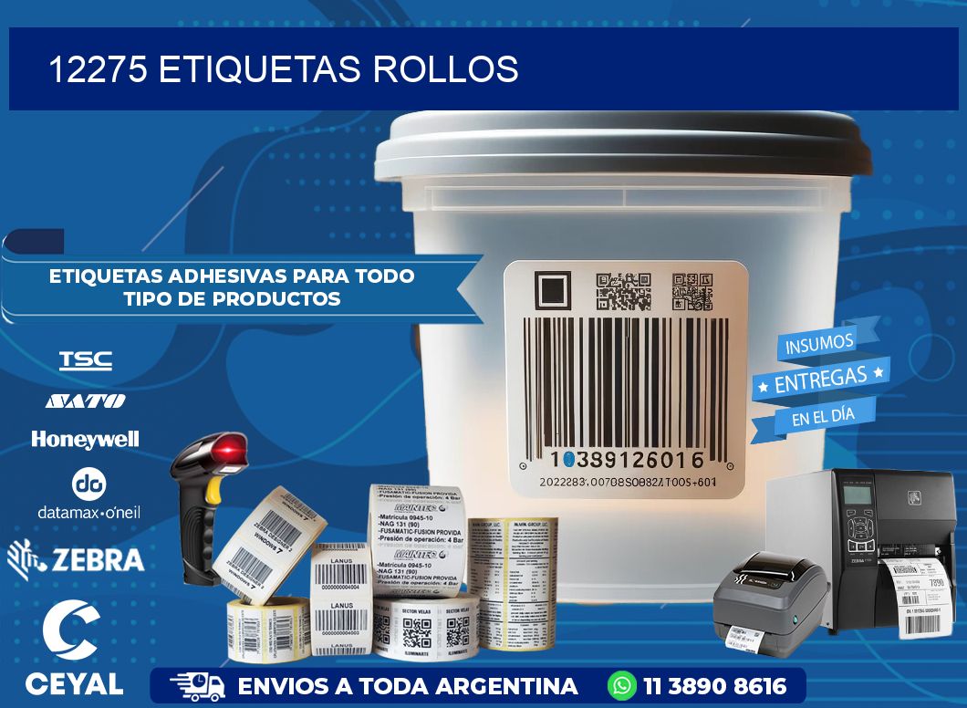 12275 etiquetas rollos
