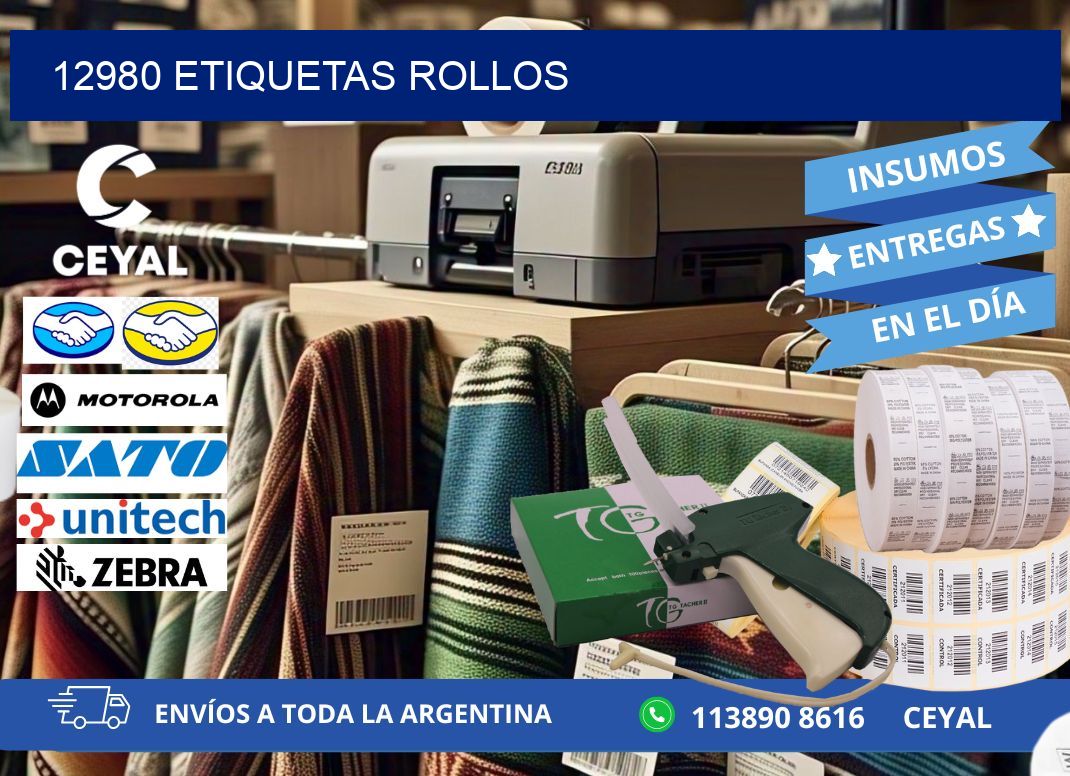 12980 etiquetas rollos