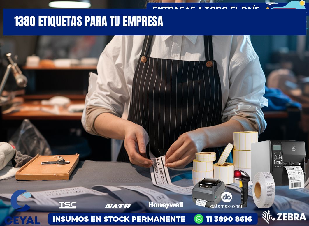 1380 etiquetas para tu empresa