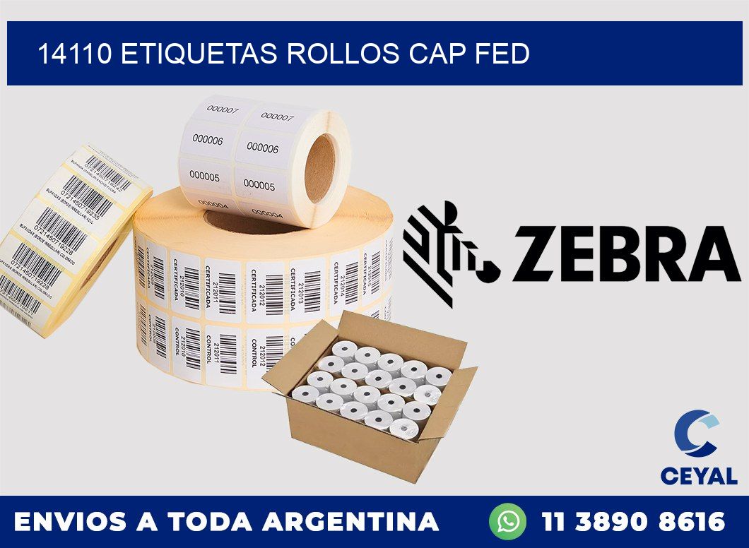 14110 etiquetas rollos CAP FED
