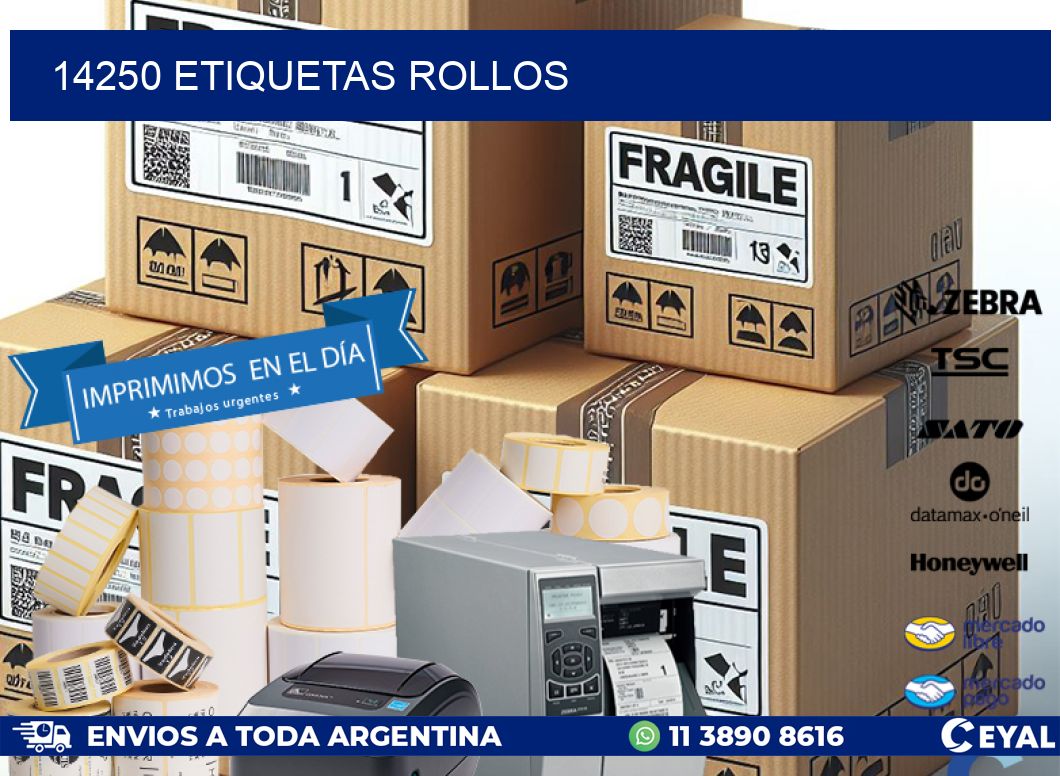 14250 etiquetas rollos