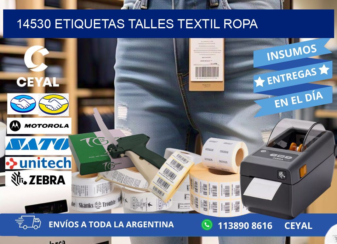 14530 ETIQUETAS TALLES TEXTIL ROPA