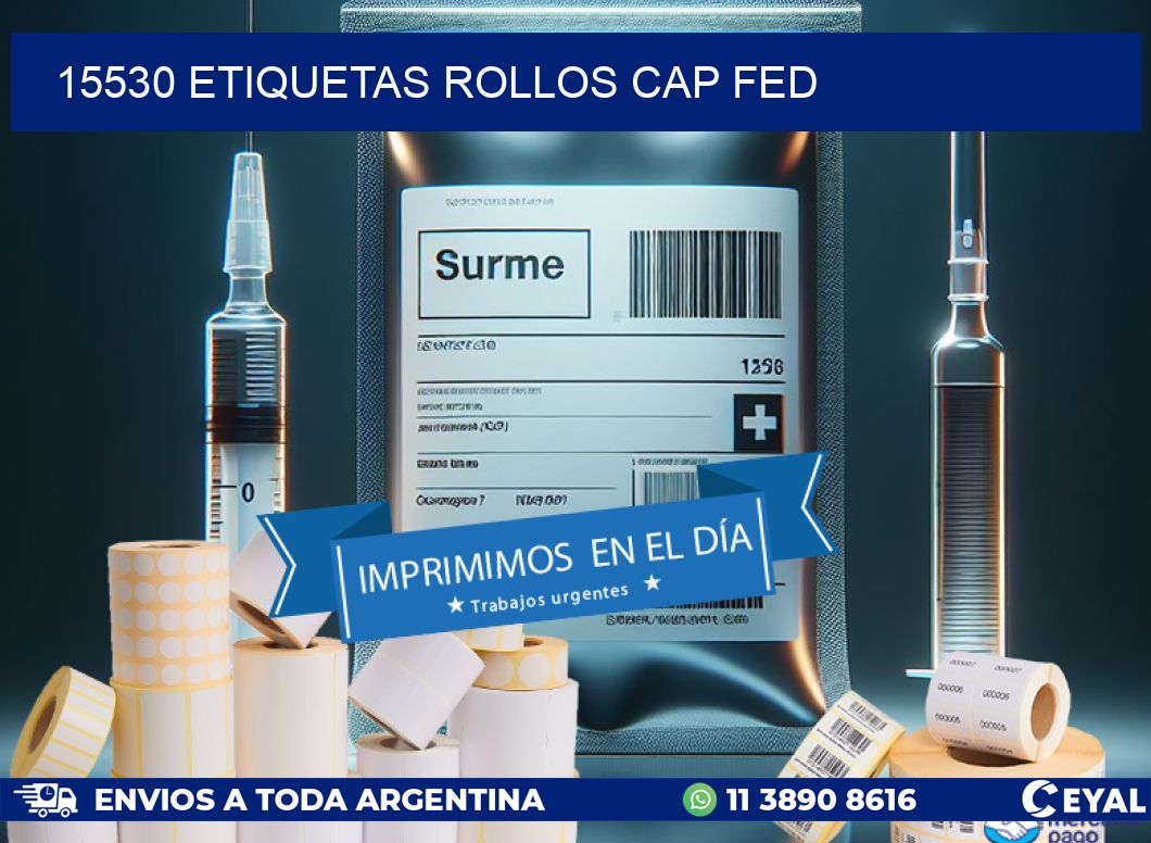 15530 etiquetas rollos CAP FED