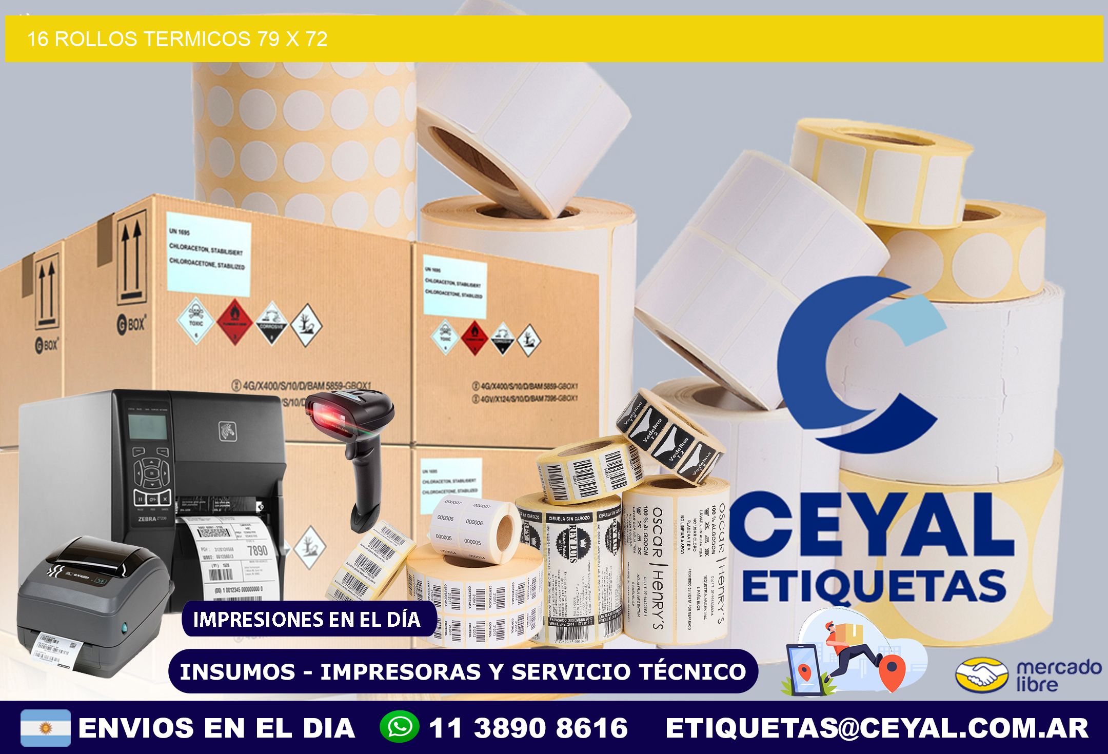 16 ROLLOS TERMICOS 79 x 72