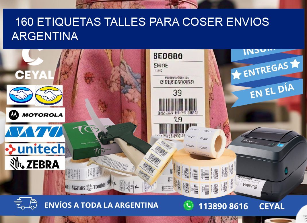 160 ETIQUETAS TALLES PARA COSER ENVIOS ARGENTINA