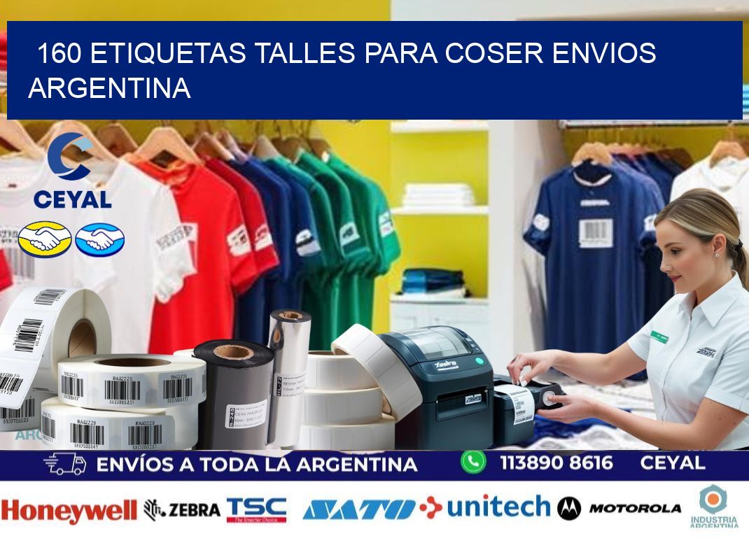 160 ETIQUETAS TALLES PARA COSER ENVIOS ARGENTINA