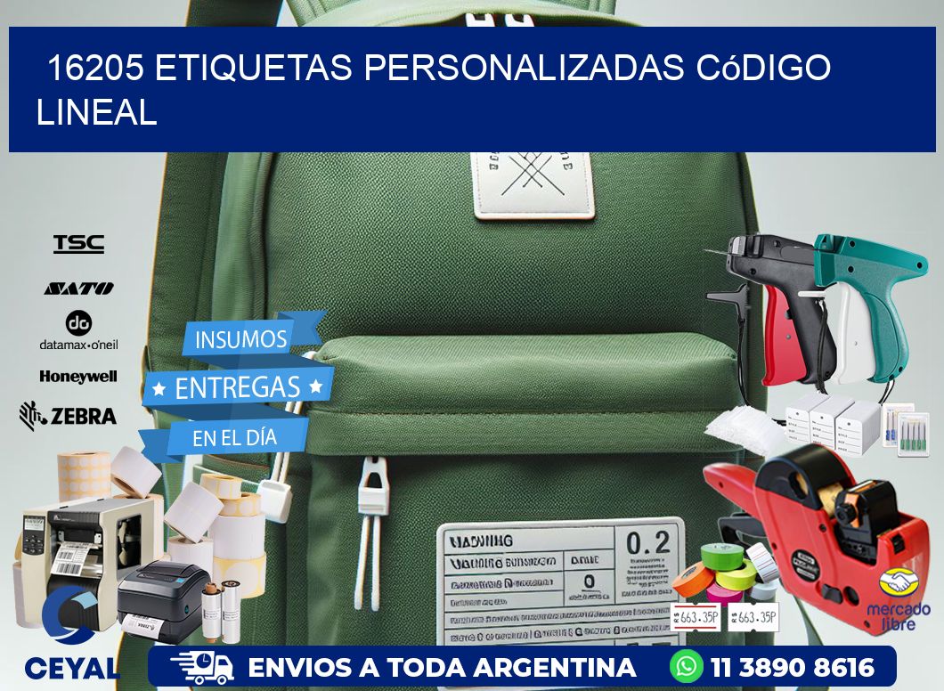 16205 Etiquetas personalizadas código lineal