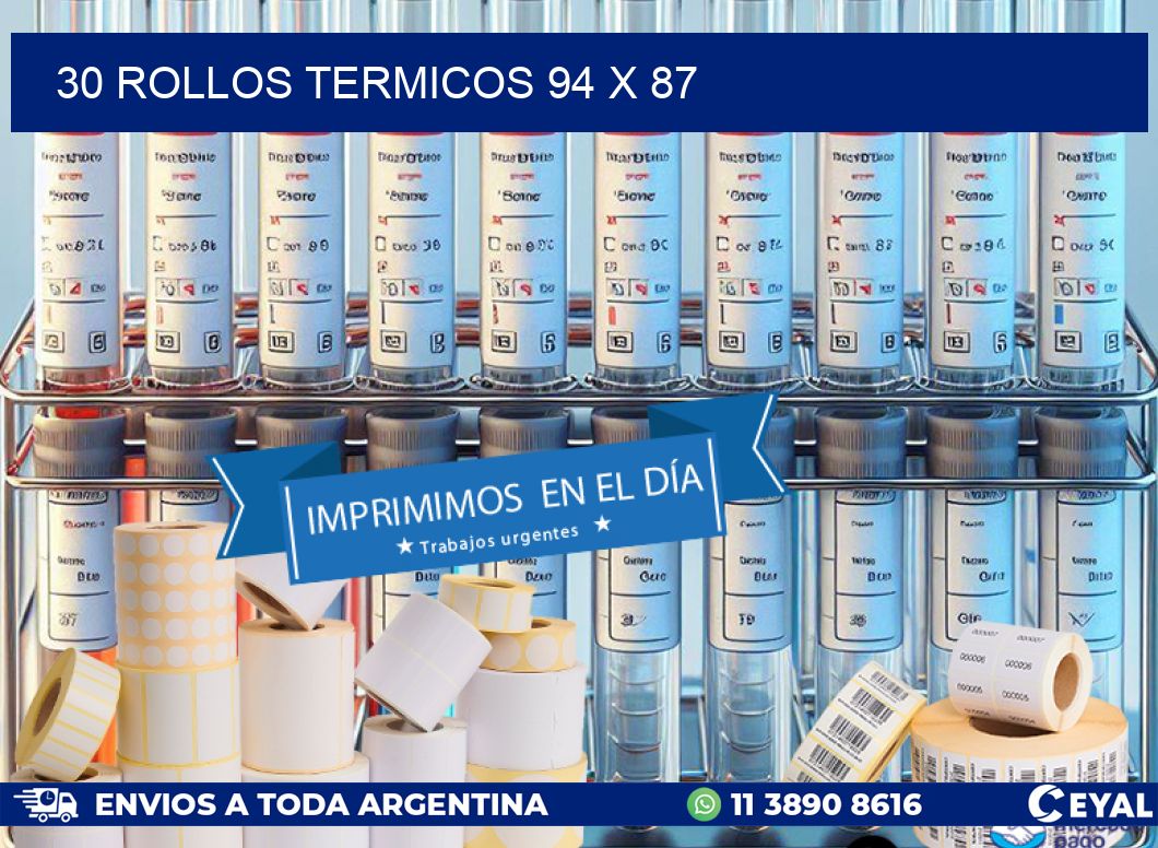 30 ROLLOS TERMICOS 94 x 87