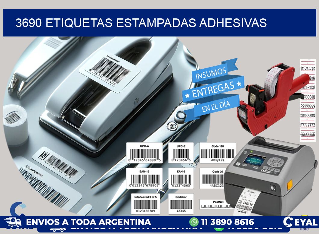 3690 etiquetas estampadas adhesivas