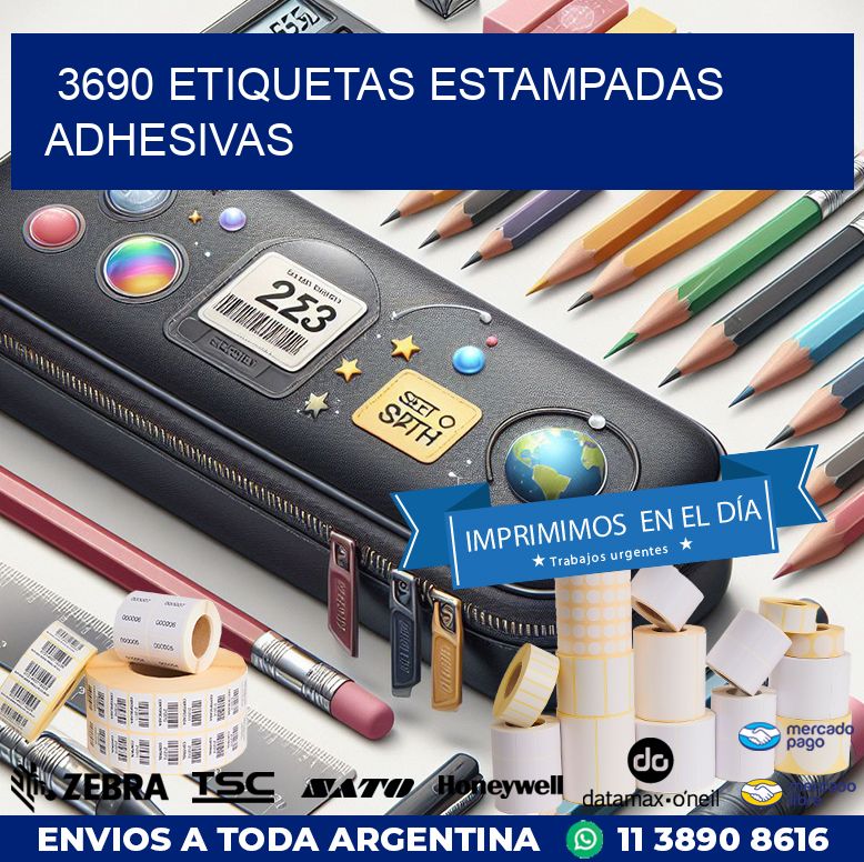 3690 etiquetas estampadas adhesivas