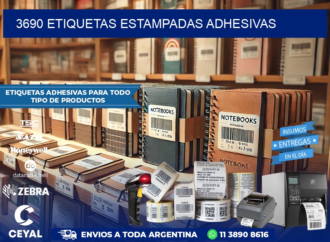 3690 etiquetas estampadas adhesivas