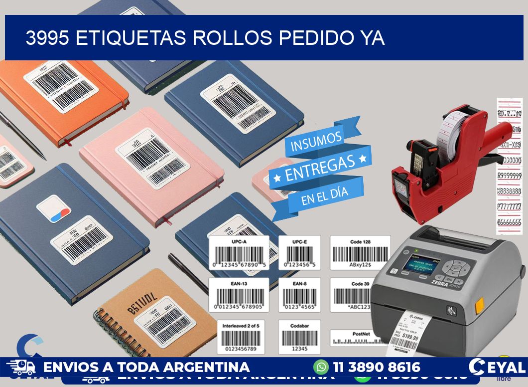 3995 etiquetas rollos PEDIDO YA