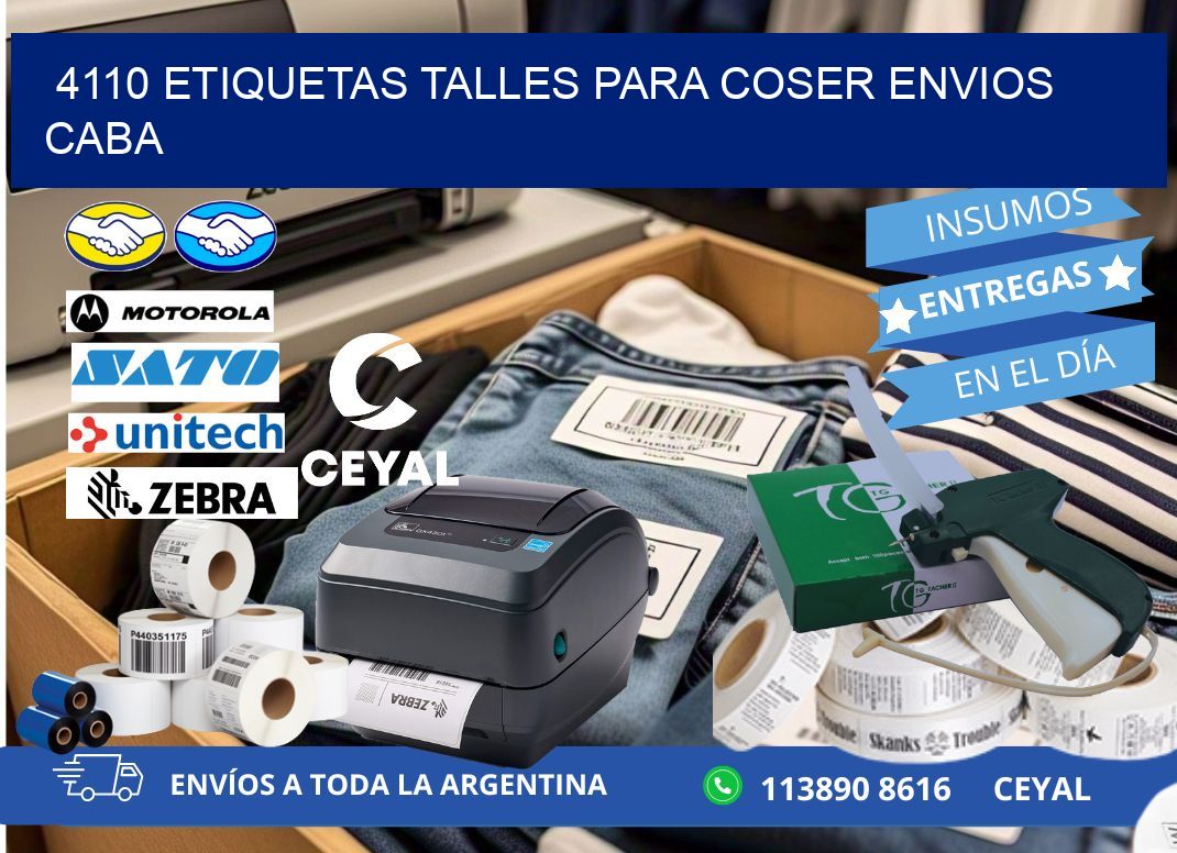 4110 ETIQUETAS TALLES PARA COSER ENVIOS CABA