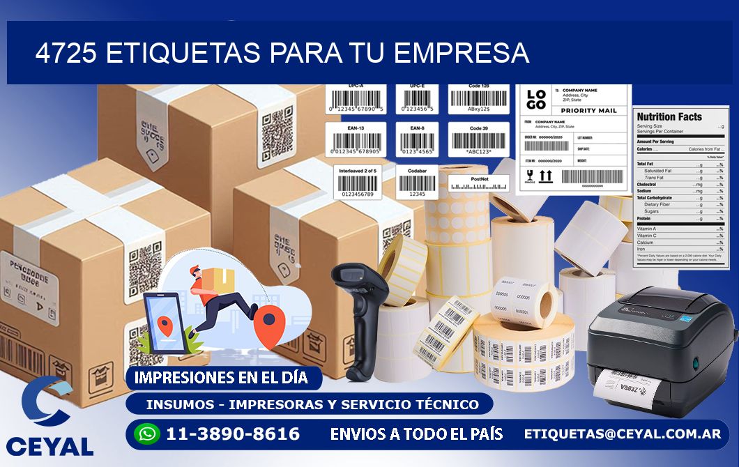 4725 etiquetas para tu empresa