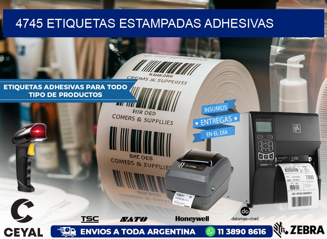 4745 etiquetas estampadas adhesivas