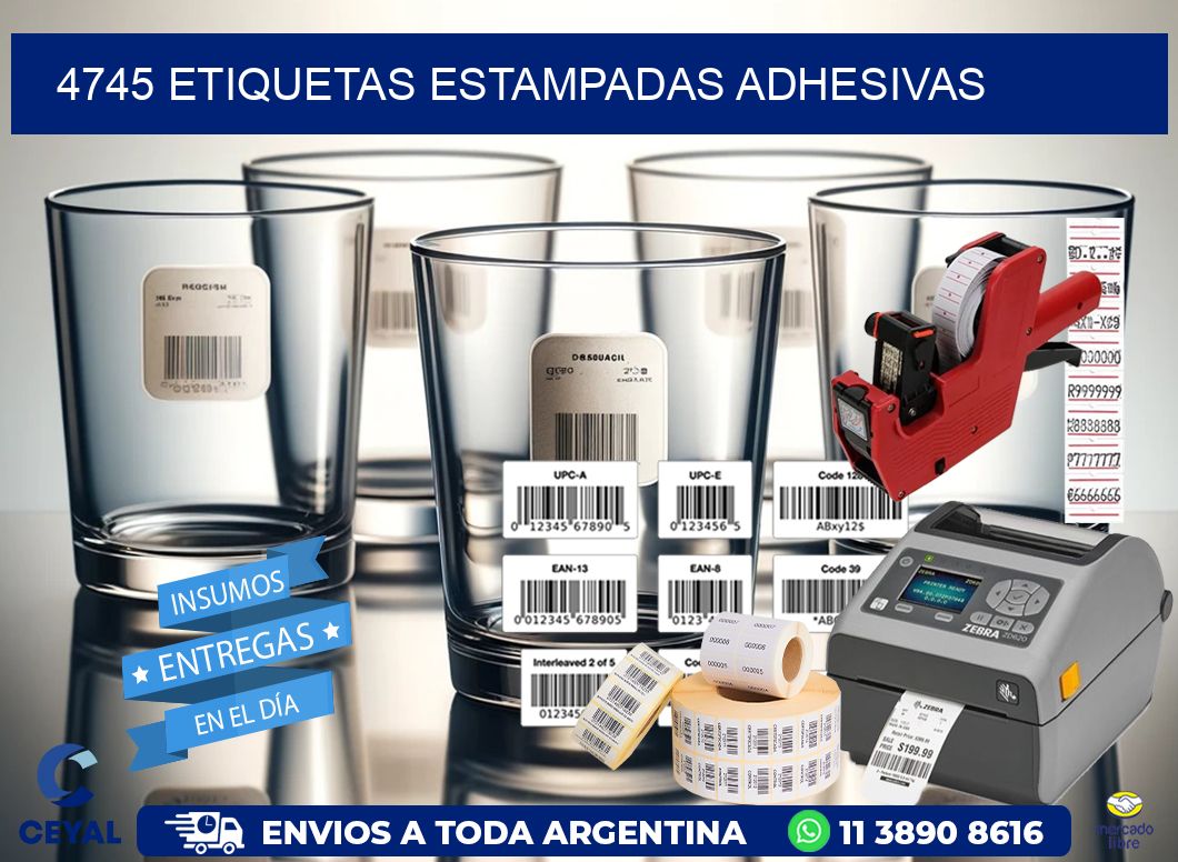 4745 etiquetas estampadas adhesivas