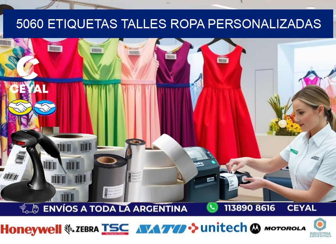5060 ETIQUETAS TALLES ROPA PERSONALIZADAS