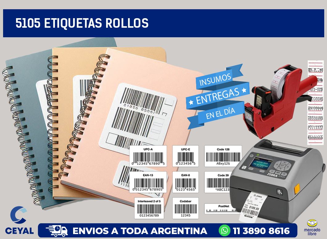 5105 etiquetas rollos