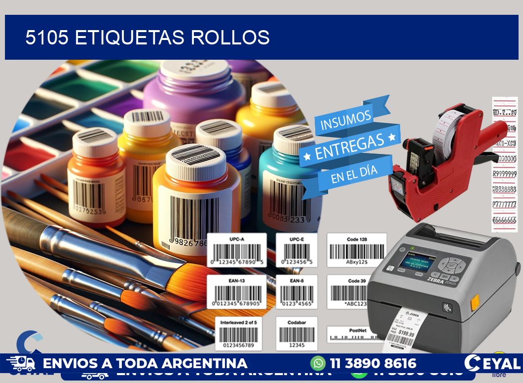 5105 etiquetas rollos