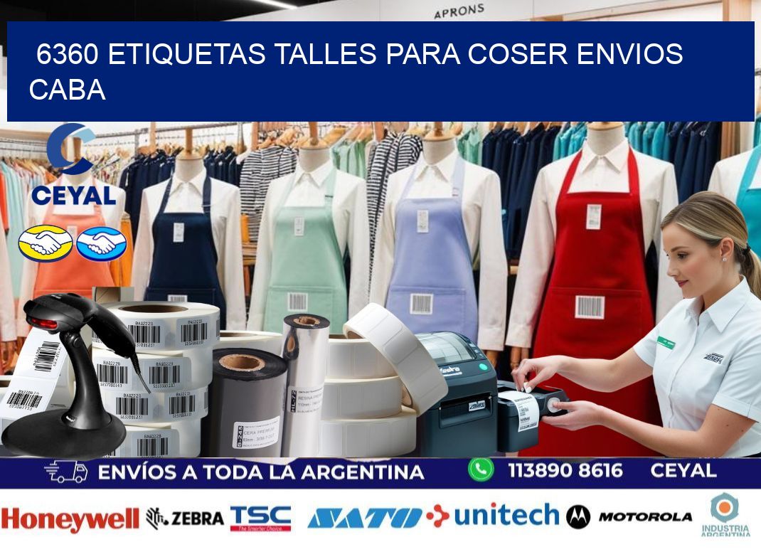 6360 ETIQUETAS TALLES PARA COSER ENVIOS CABA