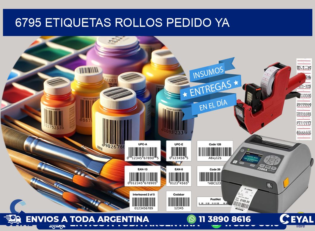 6795 etiquetas rollos PEDIDO YA