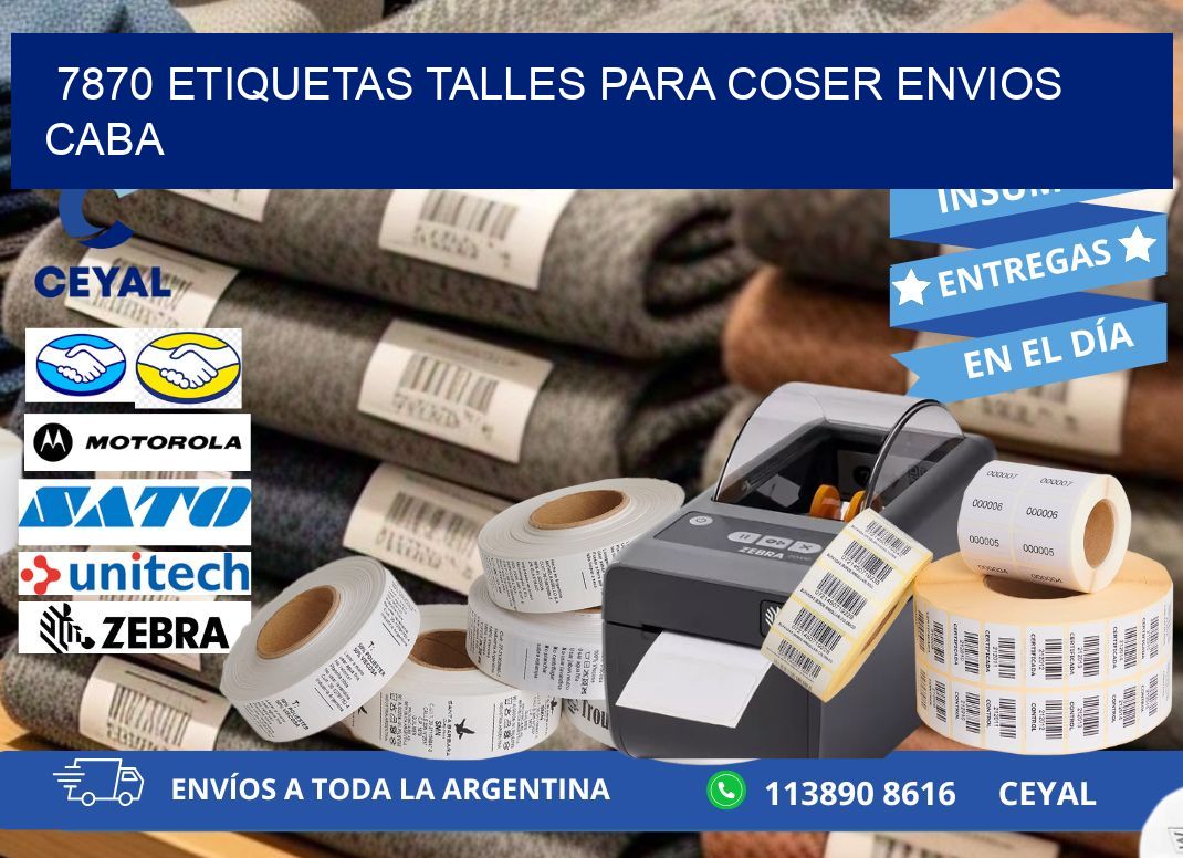 7870 ETIQUETAS TALLES PARA COSER ENVIOS CABA