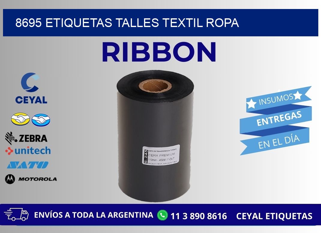 8695 ETIQUETAS TALLES TEXTIL ROPA