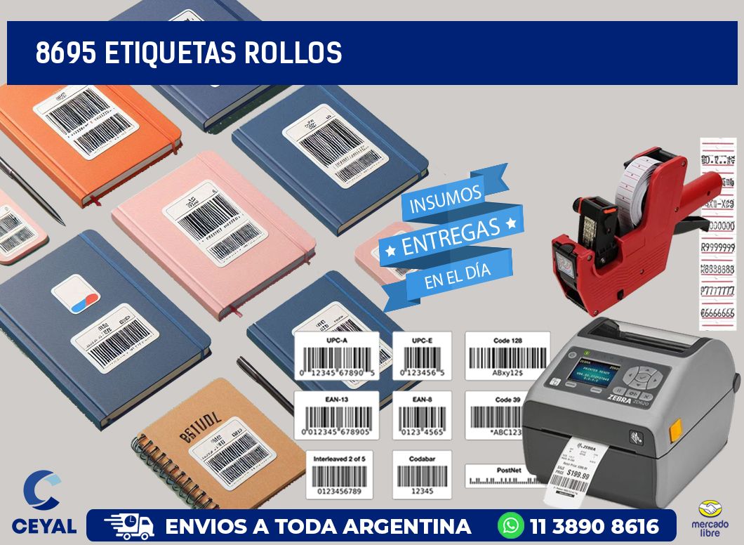 8695 etiquetas rollos